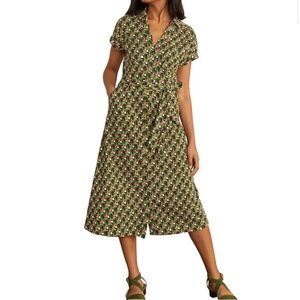 Boden Thomasina Jersey Shirtdress - Toucan Tile Print, Size 12R